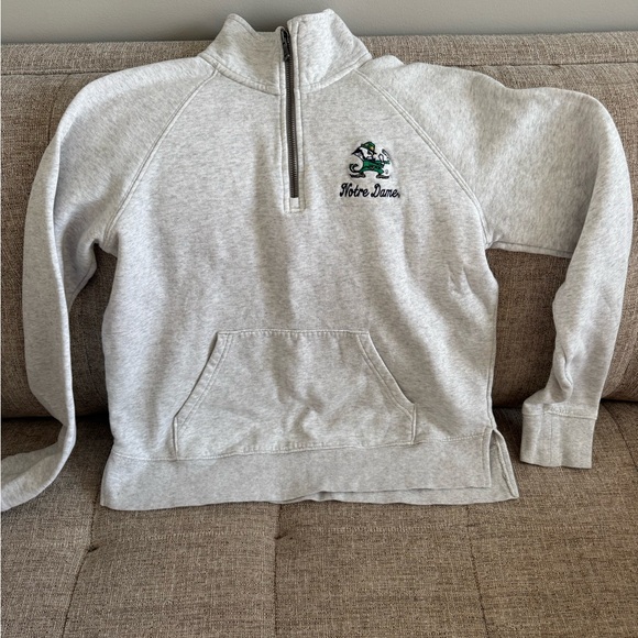 Under Armour Tops - Under Armour Gray Notre Dame  Zip-Up Sweater